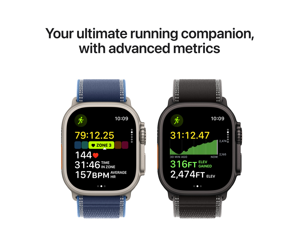 Apple Watch Ultra 3 GPS + Cellular 49mm med Svart/gråsvart Terrängloop M/L