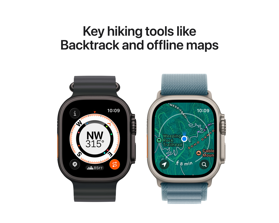 Apple Watch Ultra 3 GPS + Cellular 49mm med Svart/gråsvart Terrängloop M/L