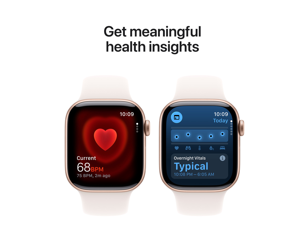 Apple Watch Series 11 Aluminium med Sportband Roséguld 42 mm GPS S/M