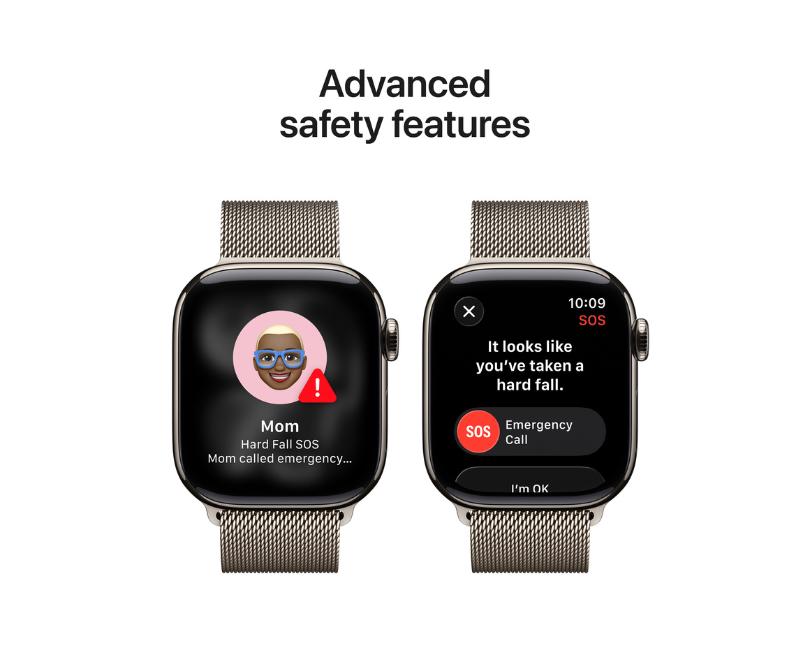 Apple Watch Series 11 Titan med Milanesisk Loop 42 mm Naturlig