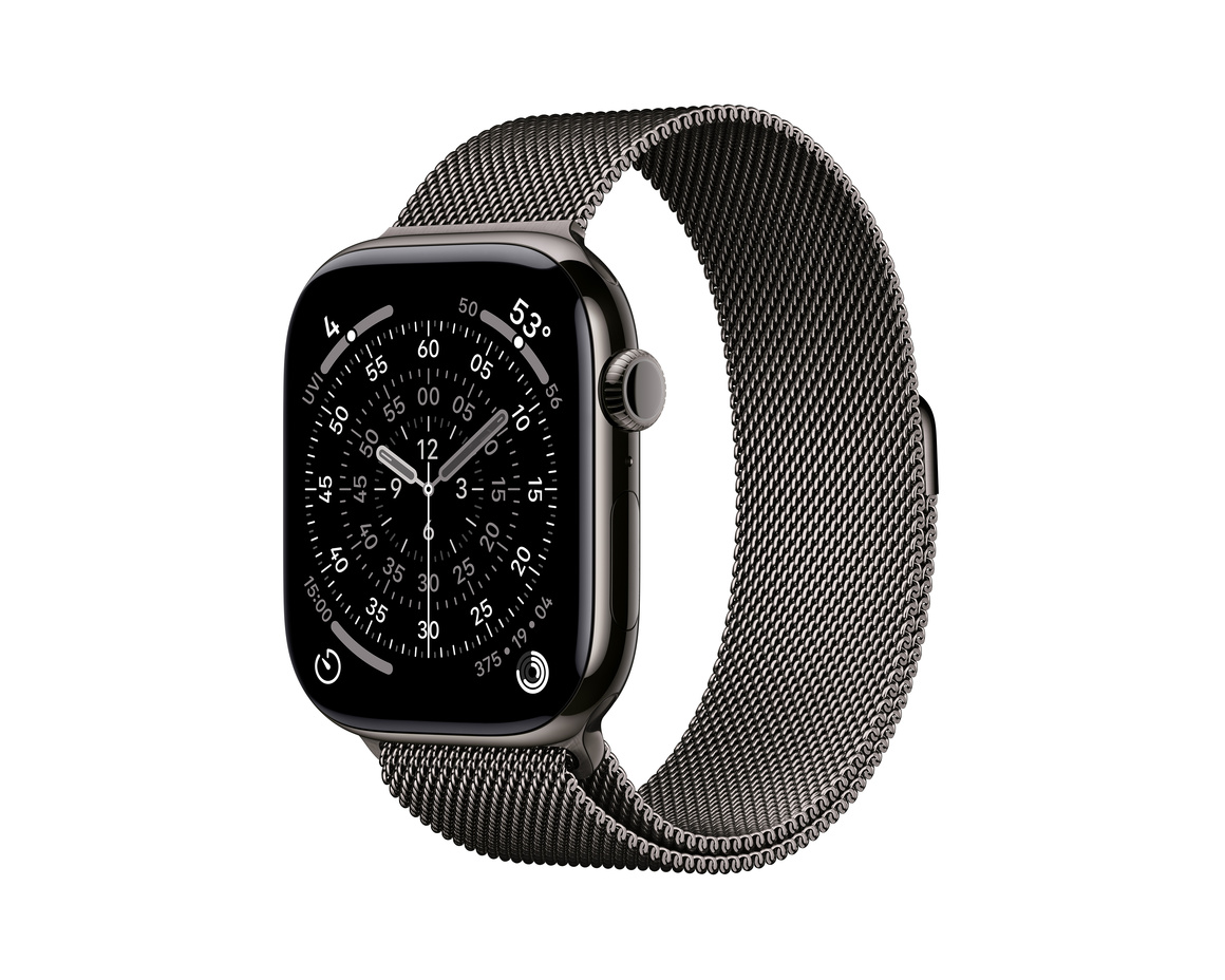 Apple Watch Series 11 Titan med Milanesisk Loop 46 mm Skiffer M/L