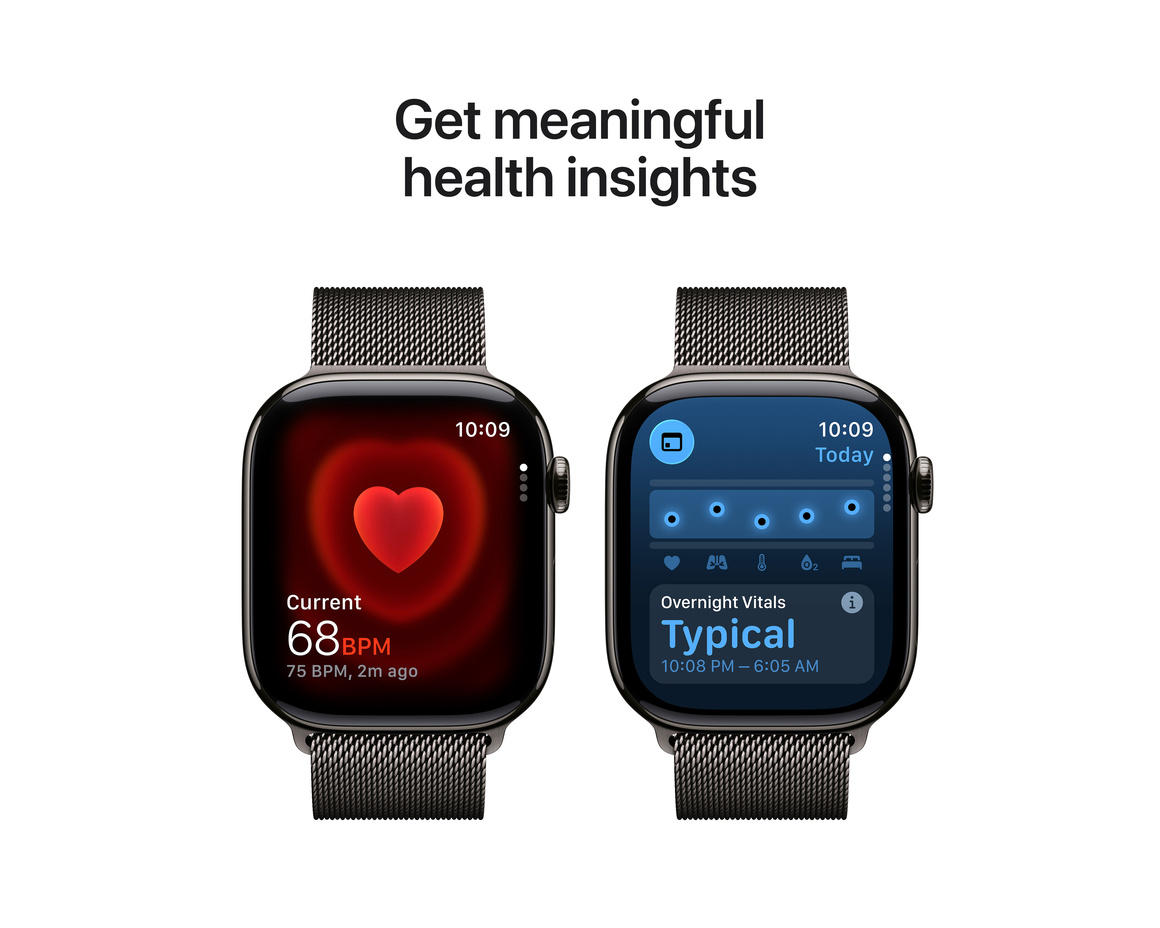 Apple Watch Series 11 Titan med Milanesisk Loop 46 mm Skiffer M/L