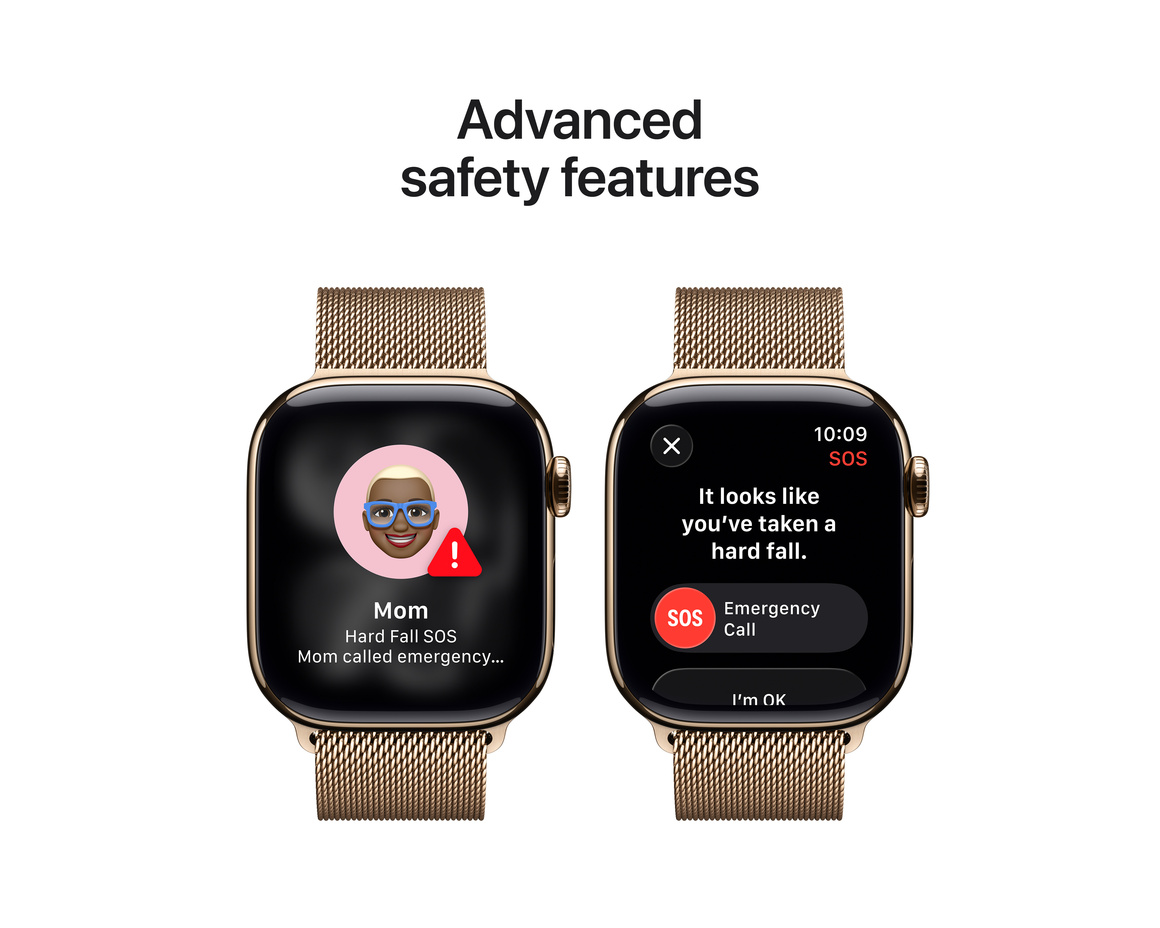 Apple Watch Series 11 Titan med Milanesisk Loop 42 mm Guld