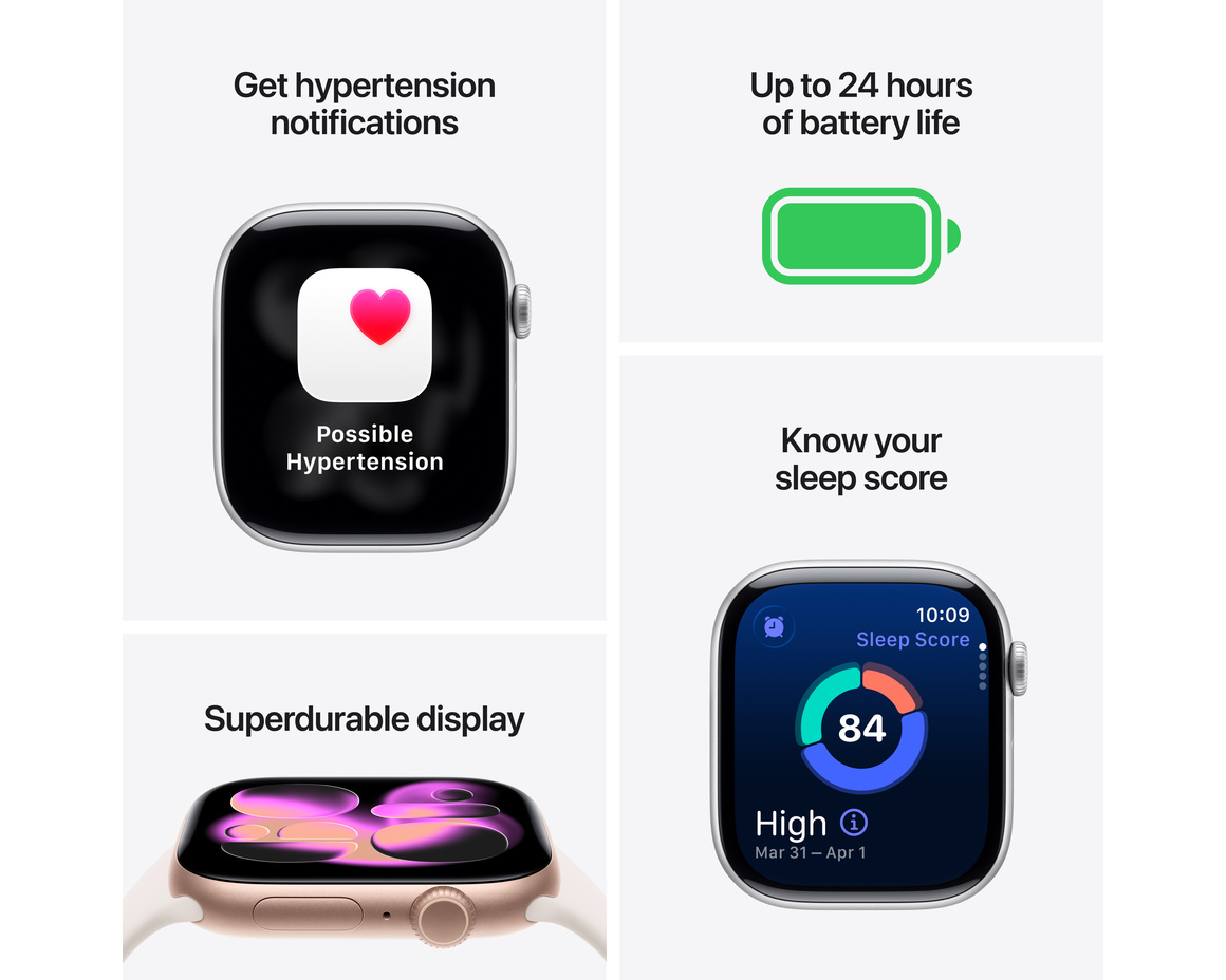 Apple Watch Series 11 Titan med Sportband Naturlig 42 mm S/M