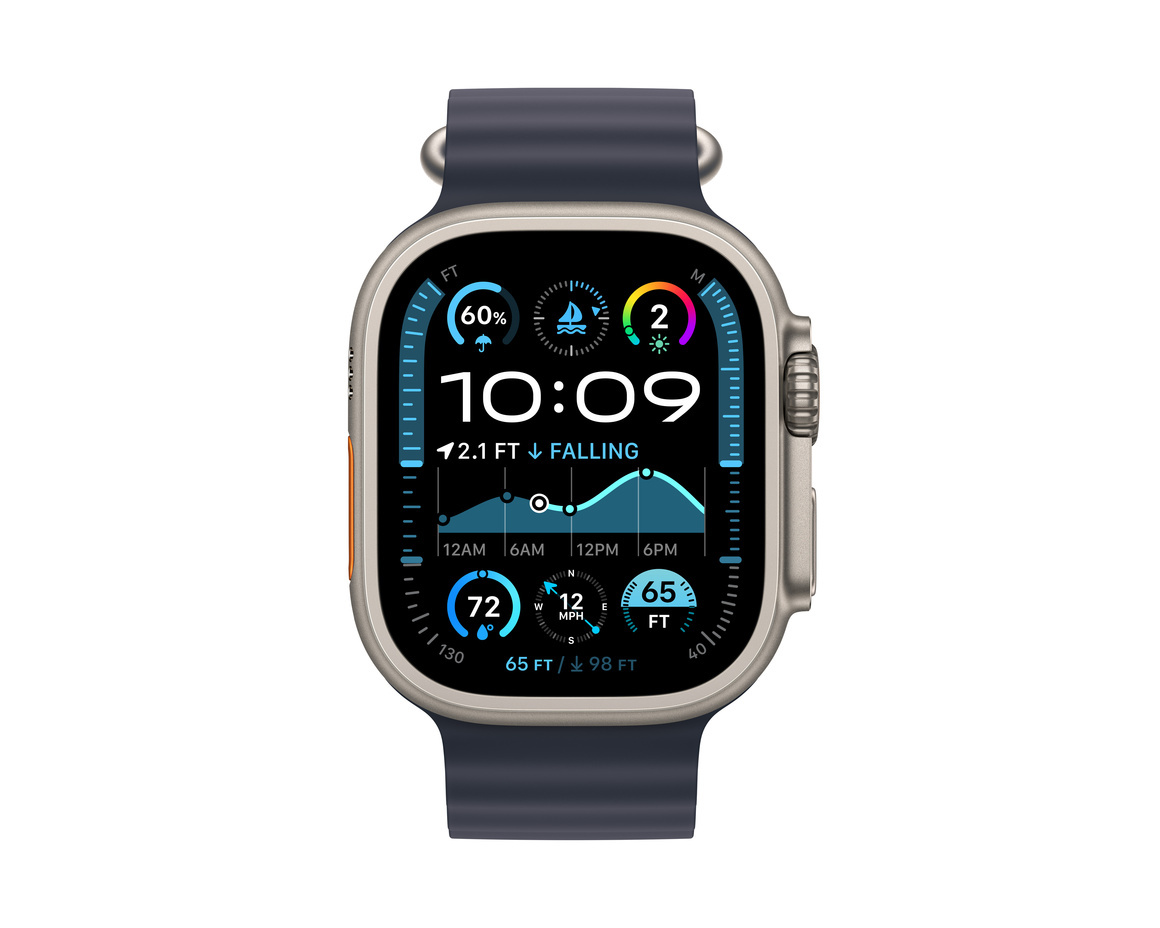 Apple Watch Ultra 2 GPS + Cellular, 49mm Naturlig Titanboett - Gradering A (begagnad)