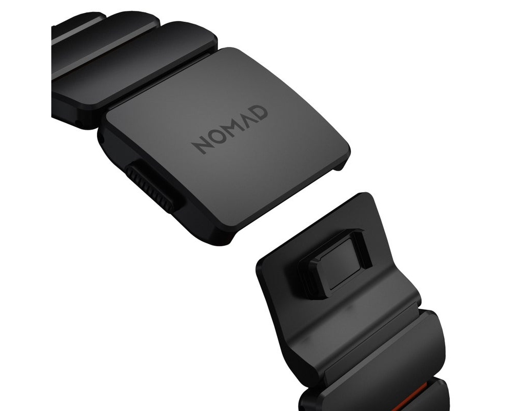 Nomad - Stratos Band - 49mm | Black Titanium | Ultra Orange FKM