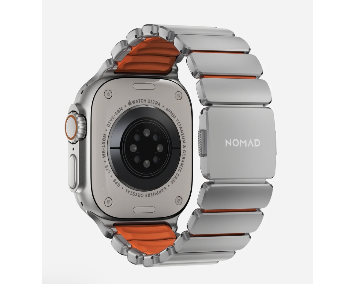 Nomad - Stratos Band - 49mm | Natural Titanium | Ultra Orange FKM