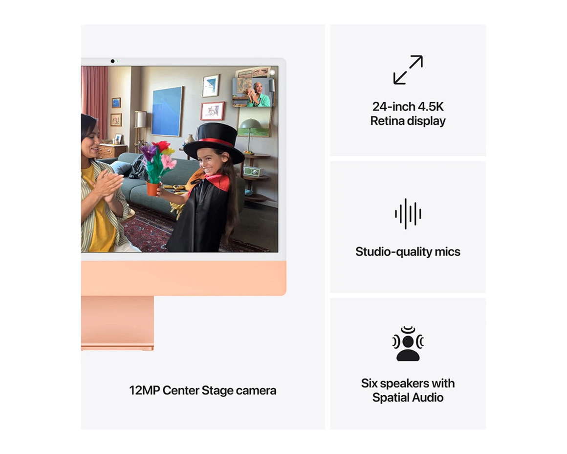 iMac 24 Retina 4.5K (2024) M4 10-core CPU, 10-core GPU/16GB/1TB SSD - Orange