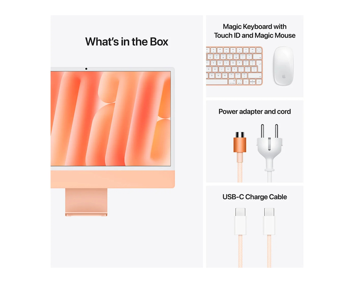 iMac 24 Retina 4.5K (2024) M4 10-core CPU, 10-core GPU/16GB/1TB SSD - Orange