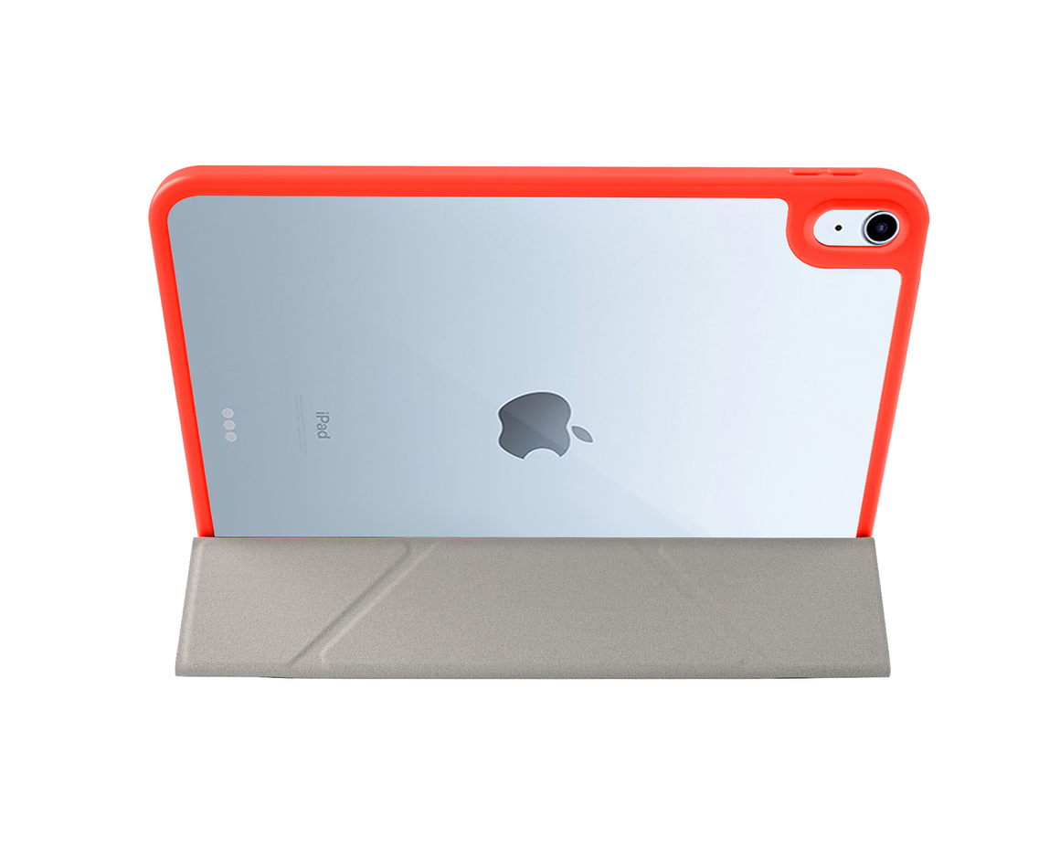 Pomologic - BookFold Clear till iPad 11(A16)/10,9 10th Gen - Clear/Röd