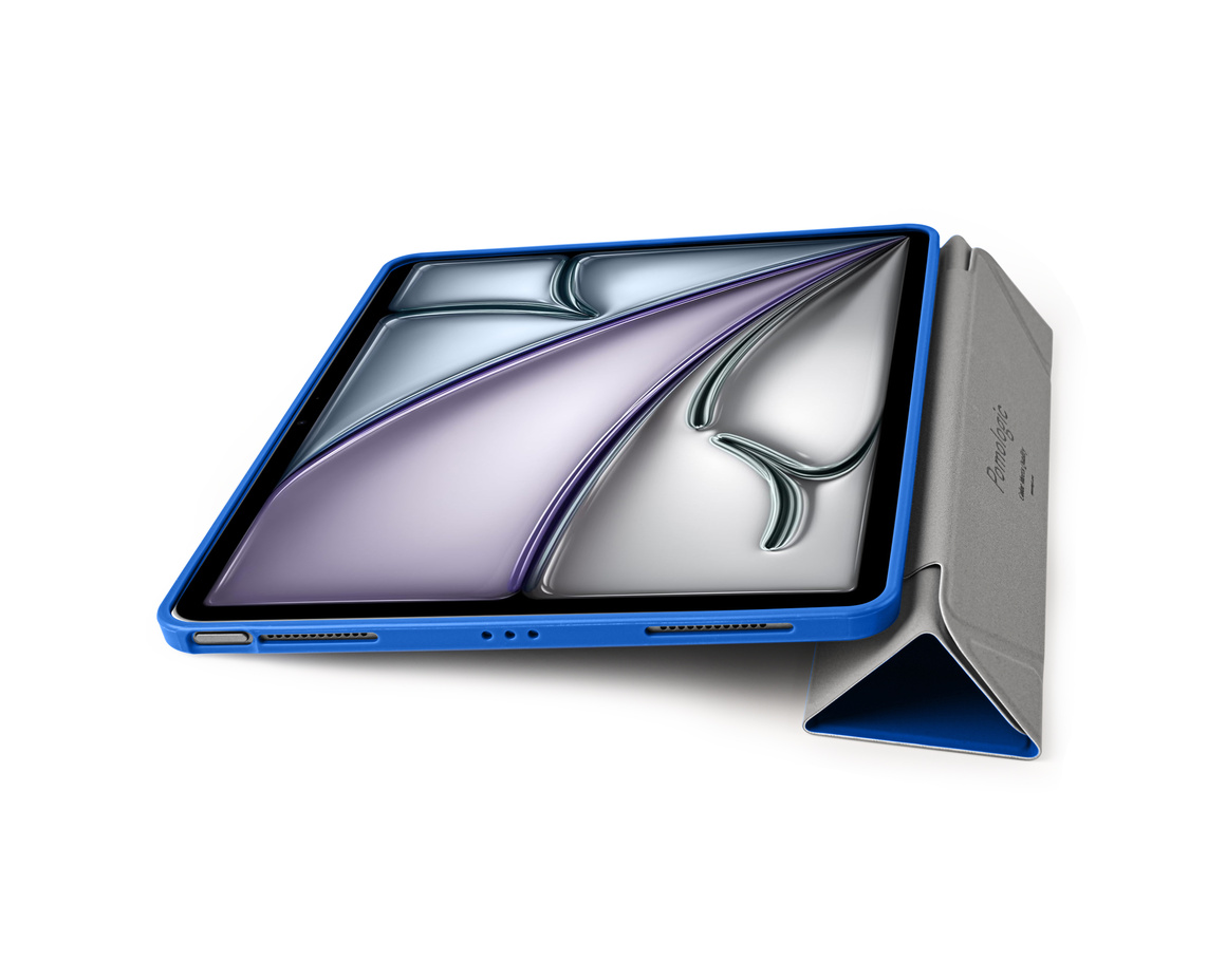 Pomologic - BookFold Clear till iPad Air 13 (M2/M3) - Clear/Blå