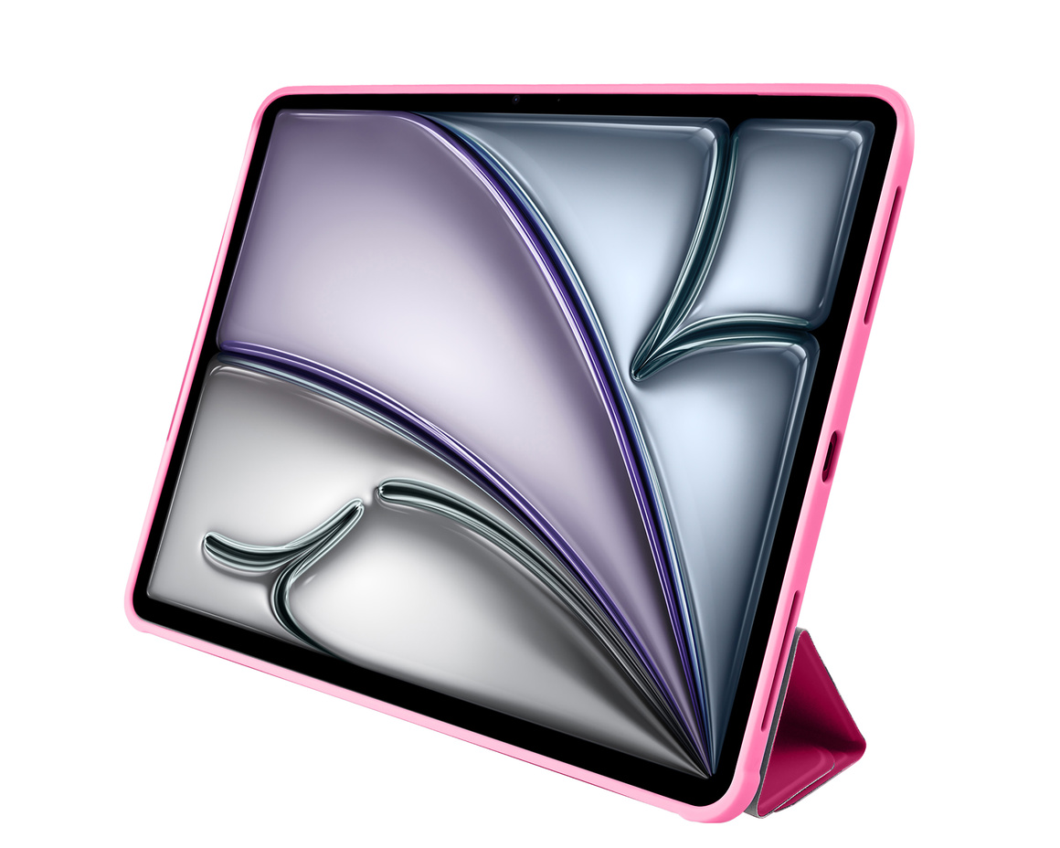 Pomologic - BookFold Clear till iPad Air 13 (M2/M3) - Clear/Rosa