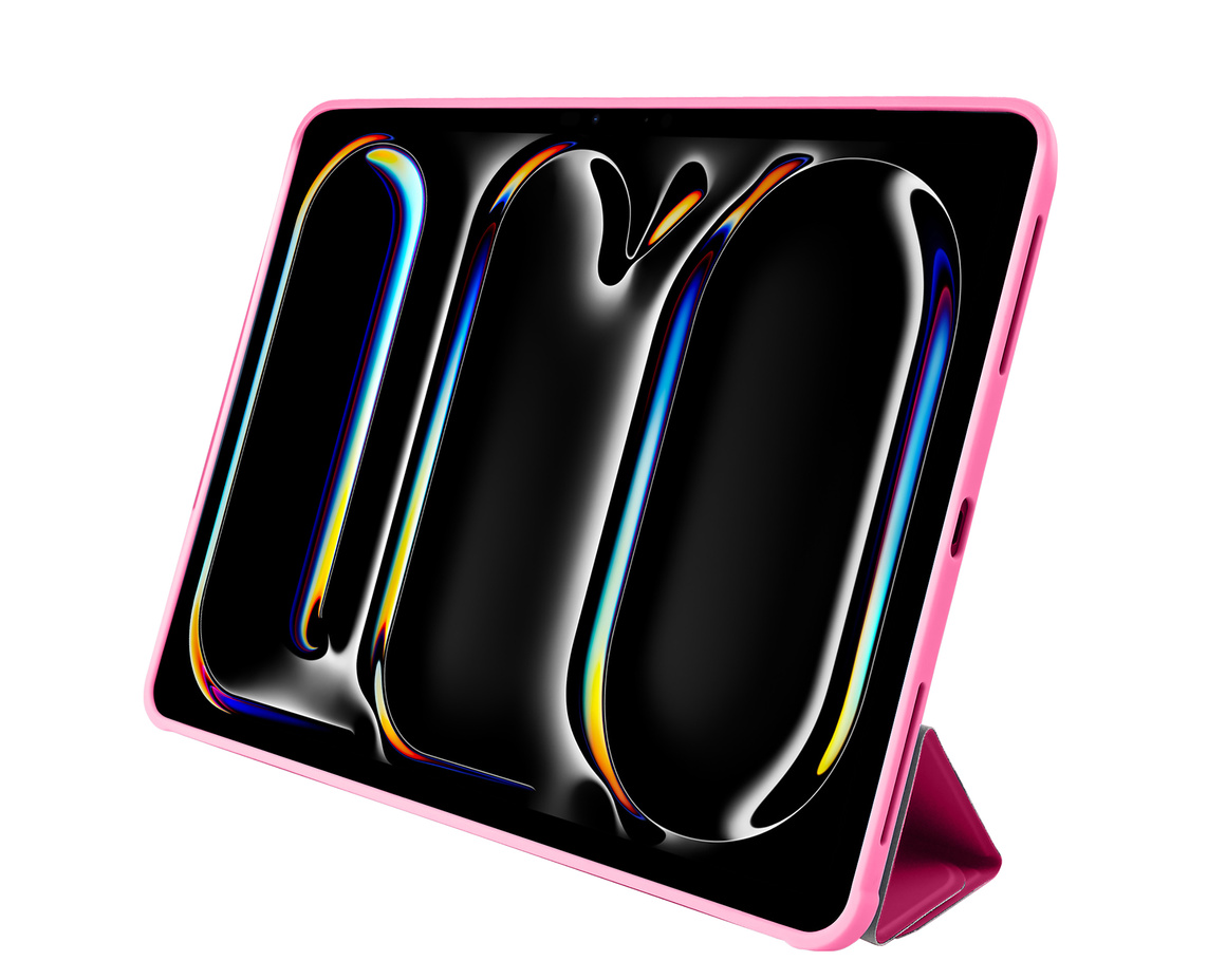Pomologic - BookFold Clear till iPad Pro 13 (M4/M5) - Clear/Rosa