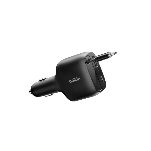 Belkin BoostCharge Infällbar Billaddare 75W USB-C + (USB-C + USB-A)