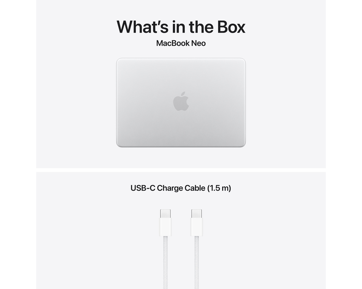 MacBook Neo silver 512 GB Magic Keyboard med Touch ID