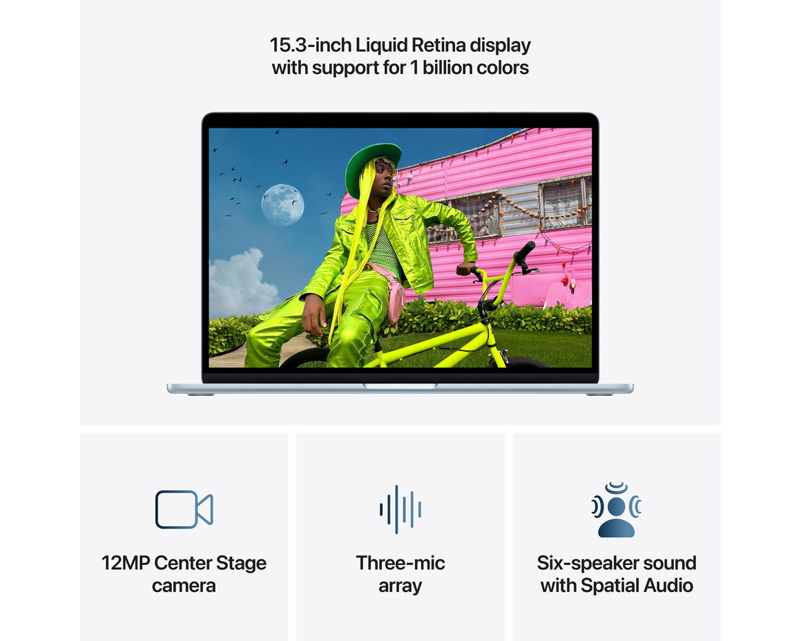 MacBook Air 15 M5 10-core CPU, 10-core GPU/16GB/1TB SSD - himmelsblå