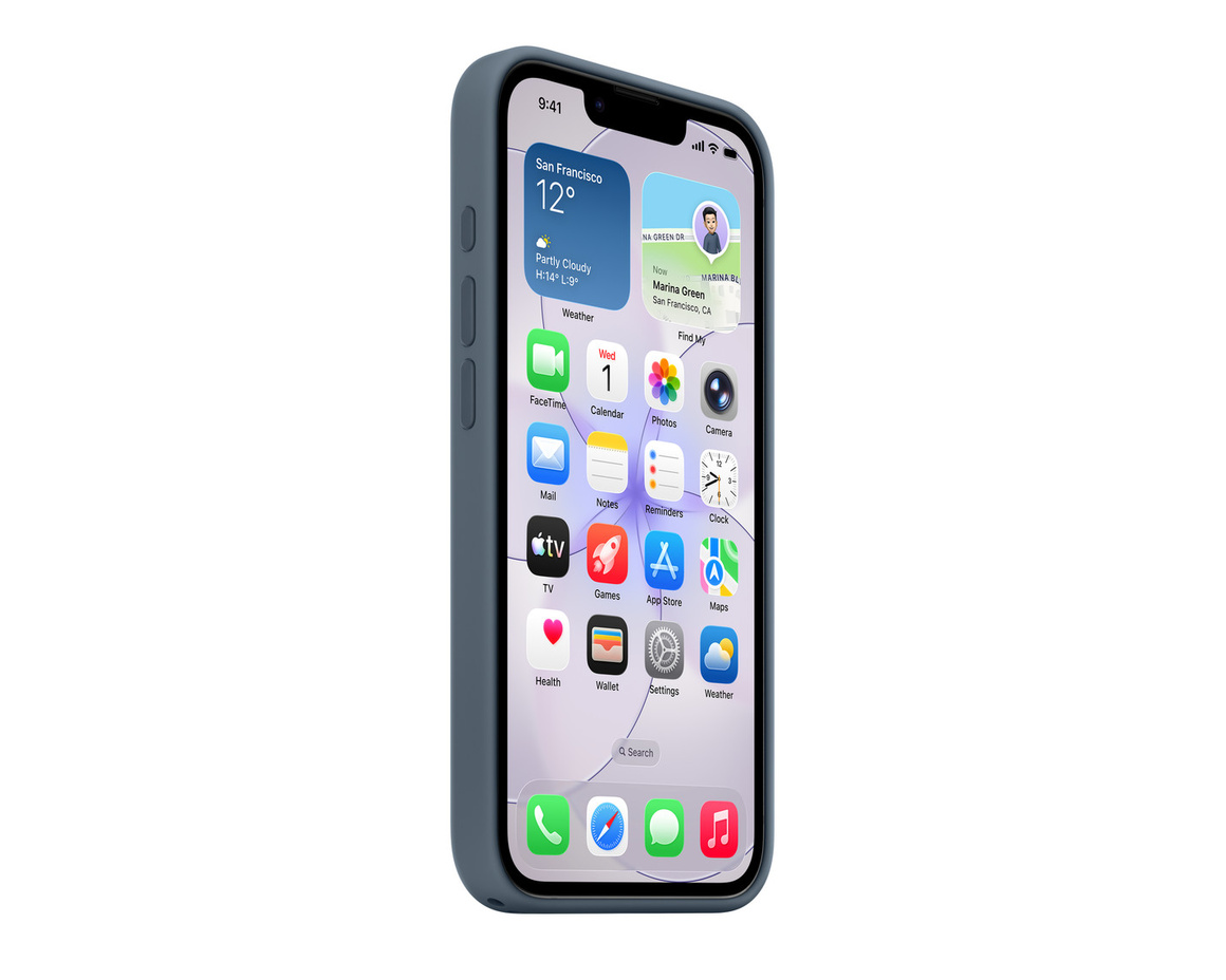 Apple iPhone 17e Silikonskal med MagSafe ankarblå