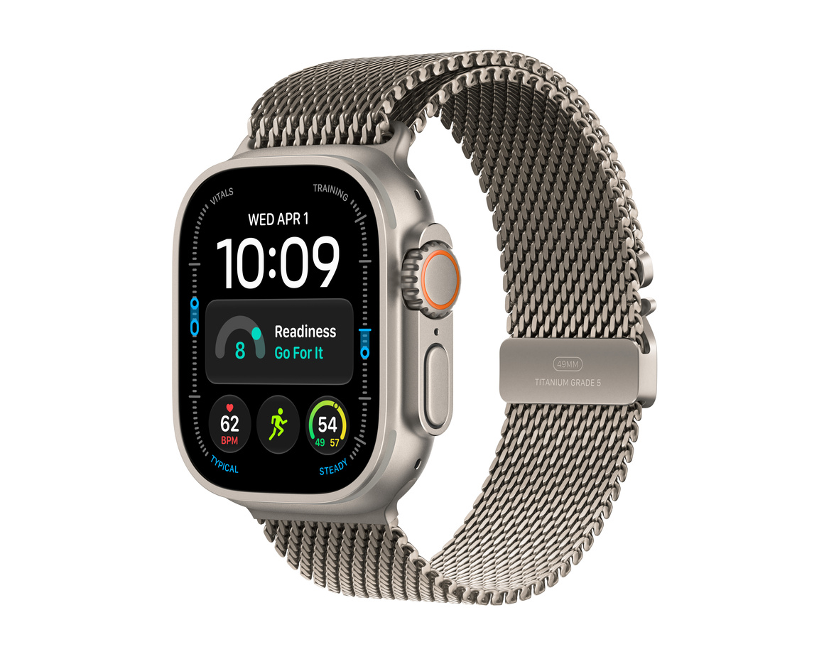 Apple Watch Ultra 4 GPS + Cellular 49mm med Milaneseloop Naturlig Small