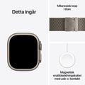 Apple Watch Ultra 4 GPS + Cellular 49mm med Milaneseloop Naturlig Small