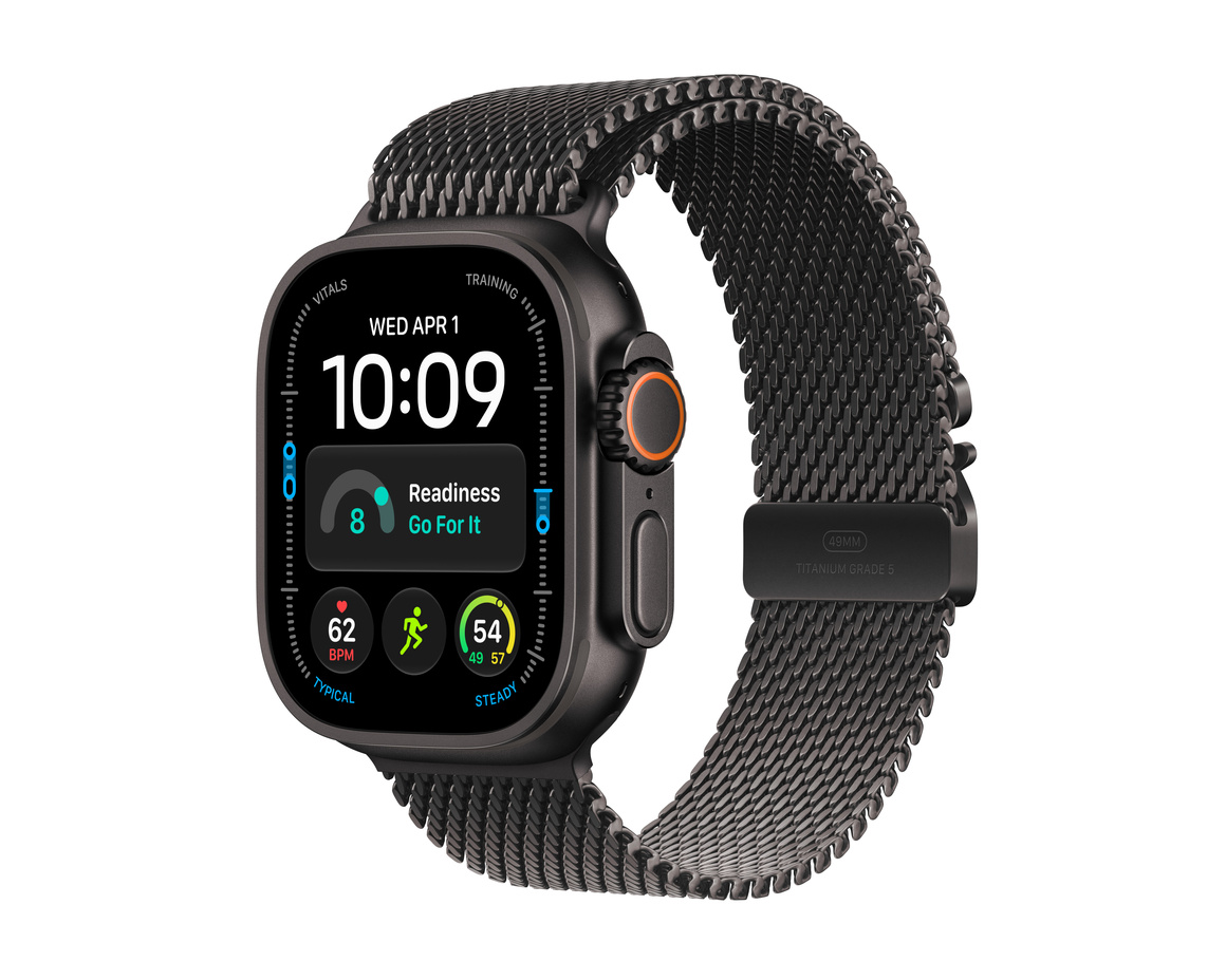 Apple Watch Ultra 4 GPS + Cellular 49mm med Milaneseloop Svart Small