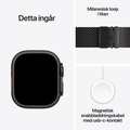 Apple Watch Ultra 4 GPS + Cellular 49mm med Milaneseloop Svart Small