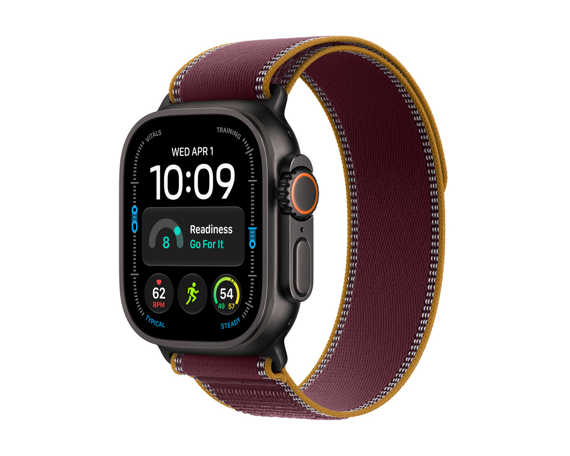 Apple Watch Ultra 4 GPS + Cellular 49mm med Terrängloop Burgundy S/M