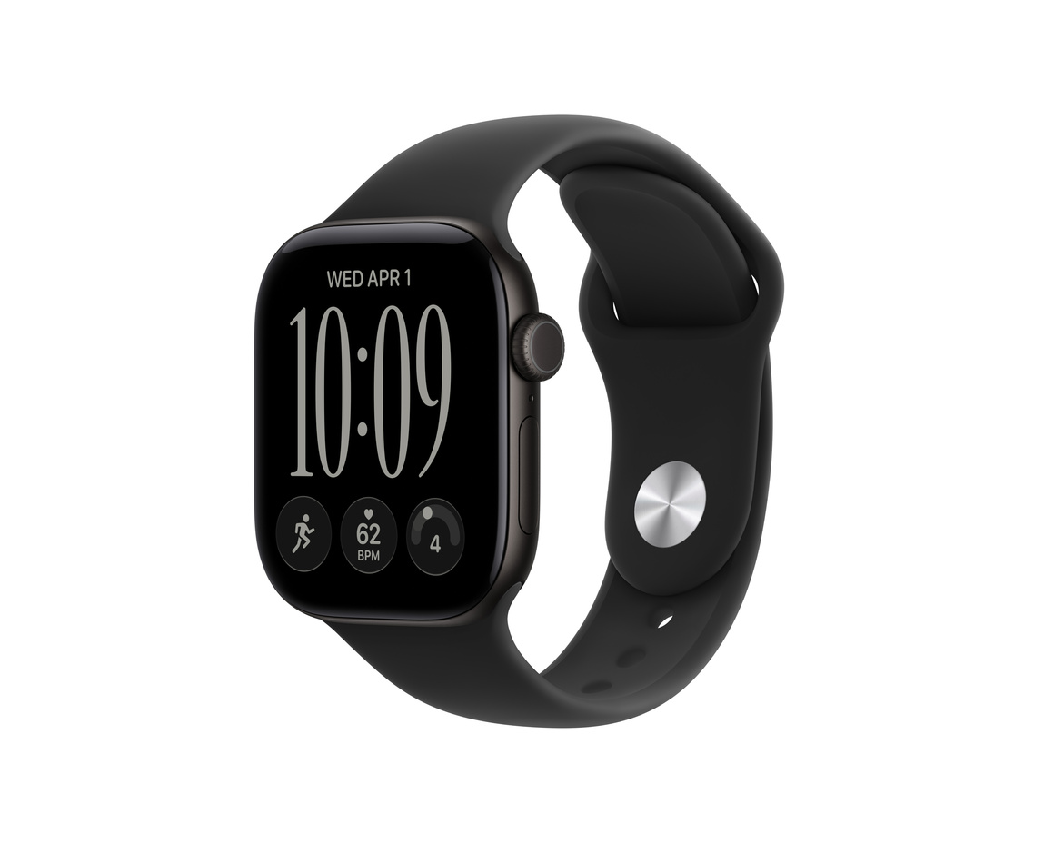 Apple Watch Series 12 Aluminium med Sportband Svart 42mm GPS S/M