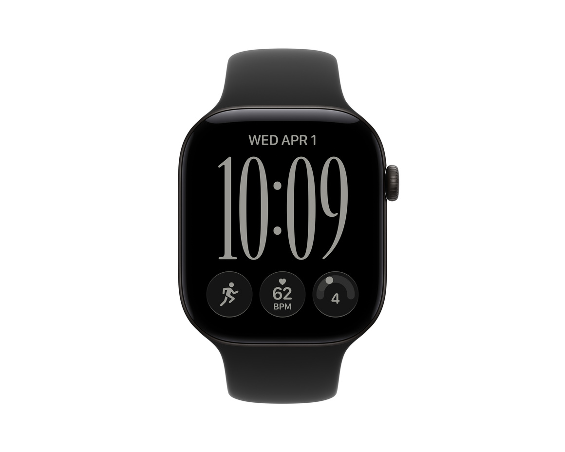 Apple Watch Series 12 Aluminium med Sportband Svart 46mm GPS S/M