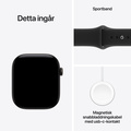 Apple Watch Series 12 Aluminium med Sportband Svart 46mm GPS S/M