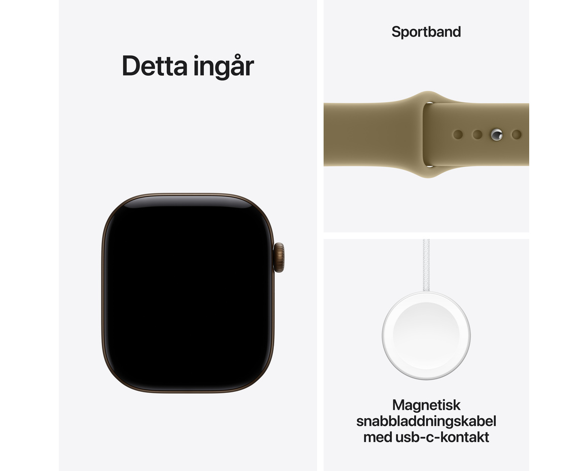 Apple Watch Series 12 Aluminium med Sportband Mörk Brons 46mm GPS - Cellular M/L