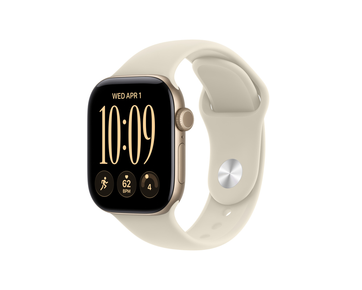 Apple Watch Series 12 Aluminium med Sportband Ljust Guld 42mm GPS - Cellular S/M