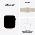 Apple Watch Series 12 Aluminium med Sportband Ljust Guld 42mm GPS - Cellular S/M