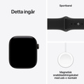 Apple Watch Series 12 Aluminium med Sportband Svart 42mm GPS - Cellular M/L