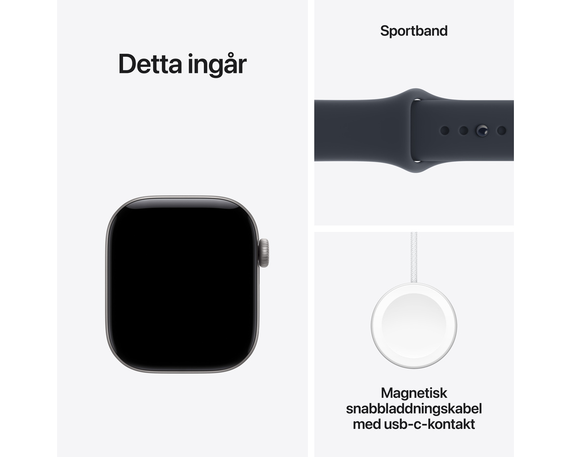 Apple Watch Series 12 Aluminium med Sportband Rymdgrå 42mm GPS - Cellular M/L