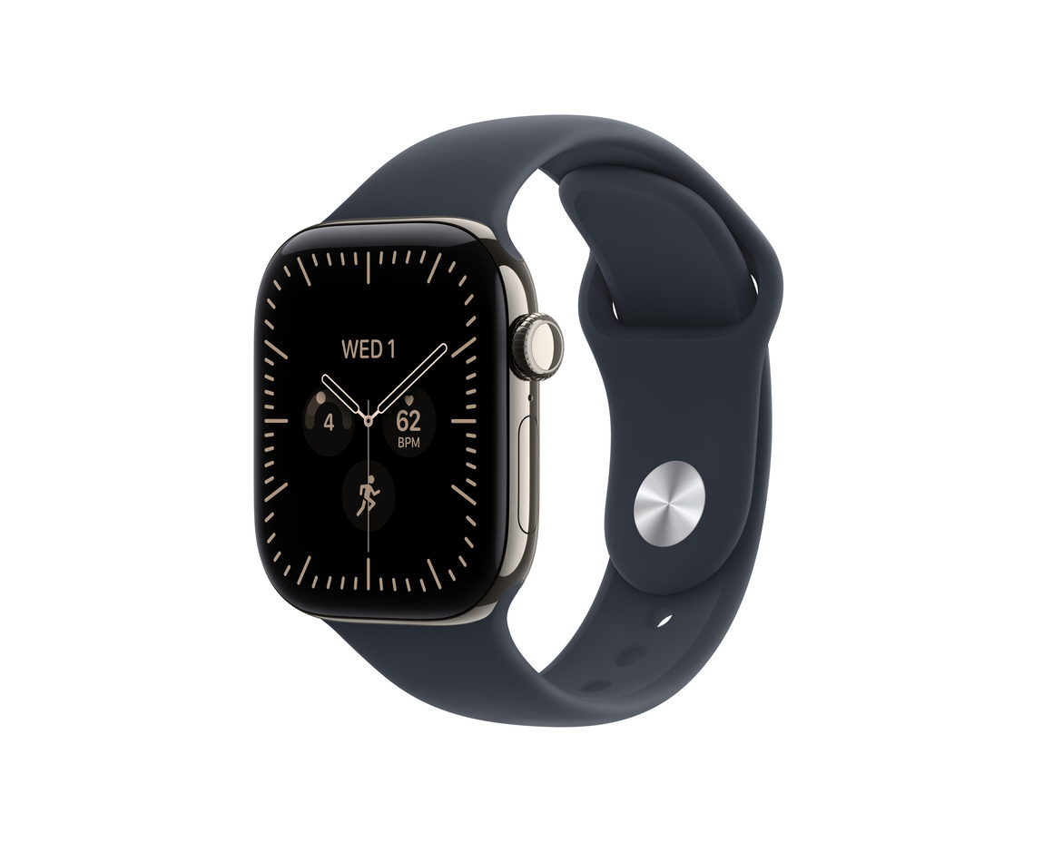 Apple Watch Series 12 Titan Cellular med Sportband Naturlig 42mm S/M