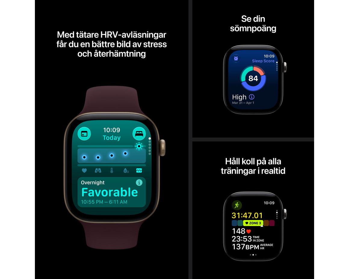 Apple Watch Series 12 Titan Cellular med Sportband Naturlig 42mm S/M