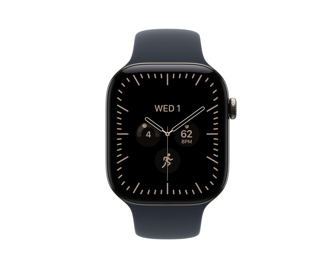 Apple Watch Series 12 Titan Cellular med Sportband Naturlig 46mm M/L