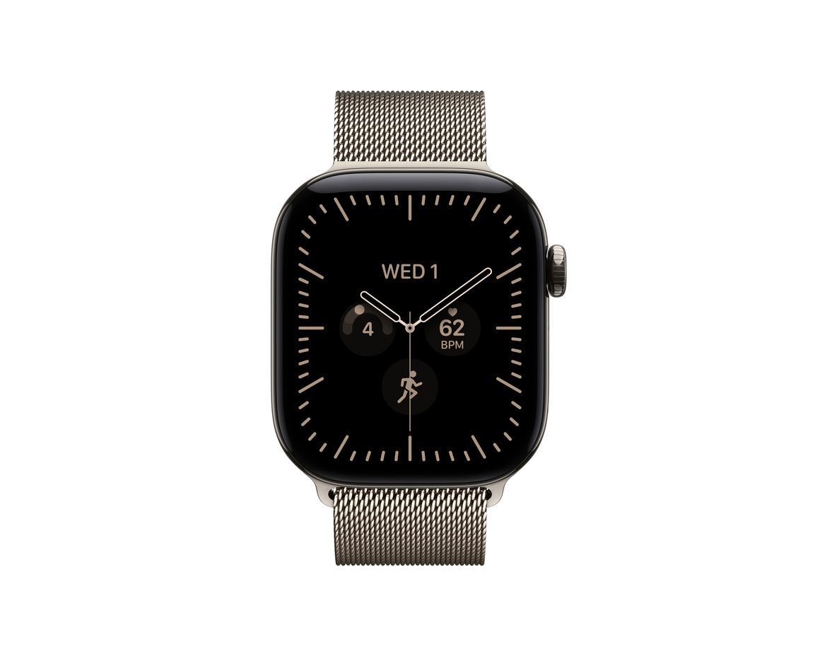 Apple Watch Series 12 Titan Cellular med Milanesisk Loop 42mm Naturlig
