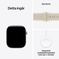 Apple Watch Series 12 Keramik Cellular med Sportband Pärlvit 42mm S/M