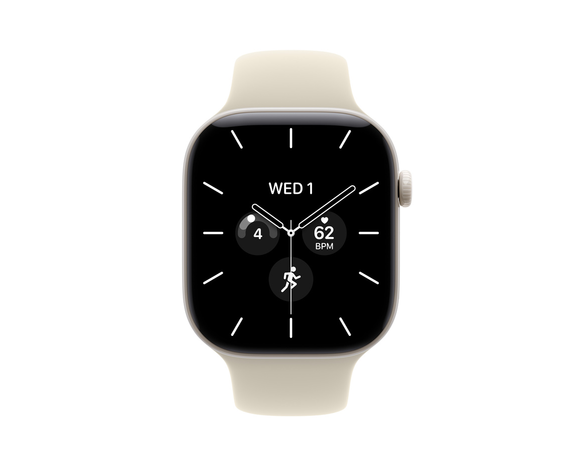 Apple Watch Series 12 Keramik Cellular med Sportband Pärlvit 46mm S/M