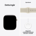 Apple Watch Series 12 Keramik Cellular med Sportband Pärlvit 46mm S/M