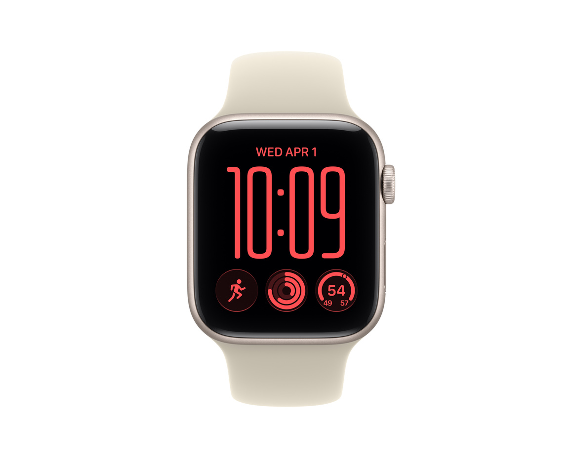 Apple Watch SE 3 GPS + Cellular 40mm Starlight Aluminium Case with Sand Sport Band - S/M