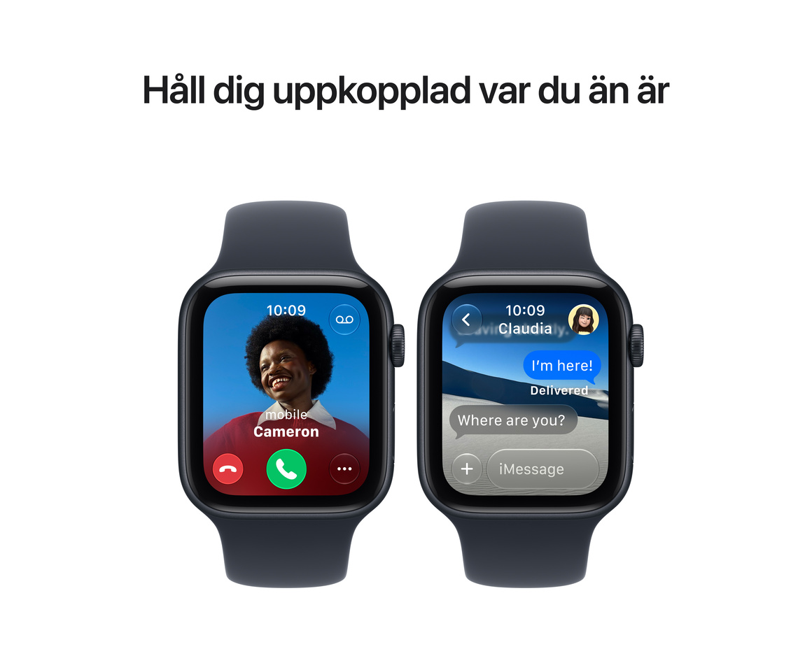 Apple Watch SE 3 GPS 44mm Midnight Aluminium Case with Navy Blue Sport Band - M/L