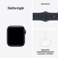 Apple Watch SE 3 GPS 40mm Midnight Aluminium Case with Navy Blue Sport Band - M/L