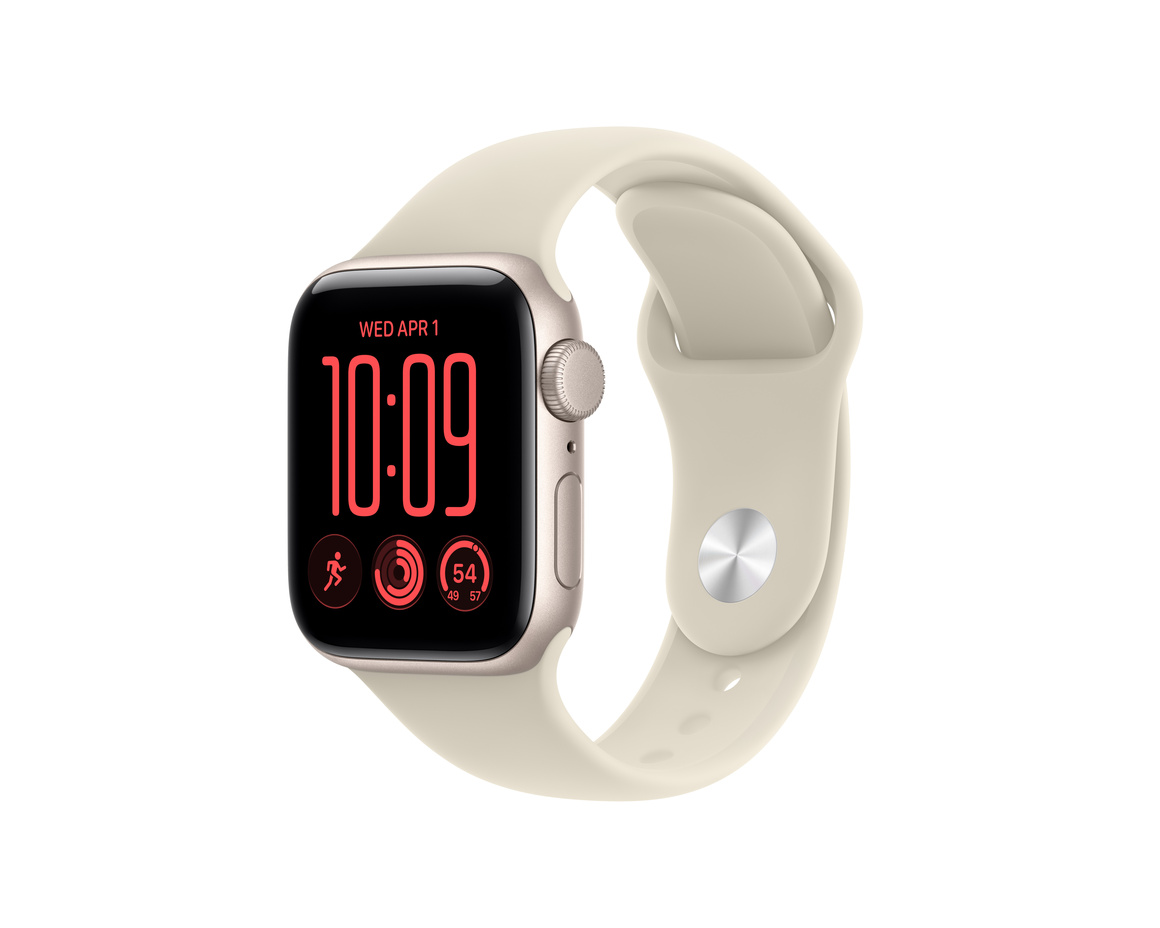 Apple Watch SE 3 GPS 40mm Starlight Aluminium Case with Sand Sport Band - S/M