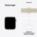 Apple Watch SE 3 GPS 40mm Starlight Aluminium Case with Sand Sport Band - S/M